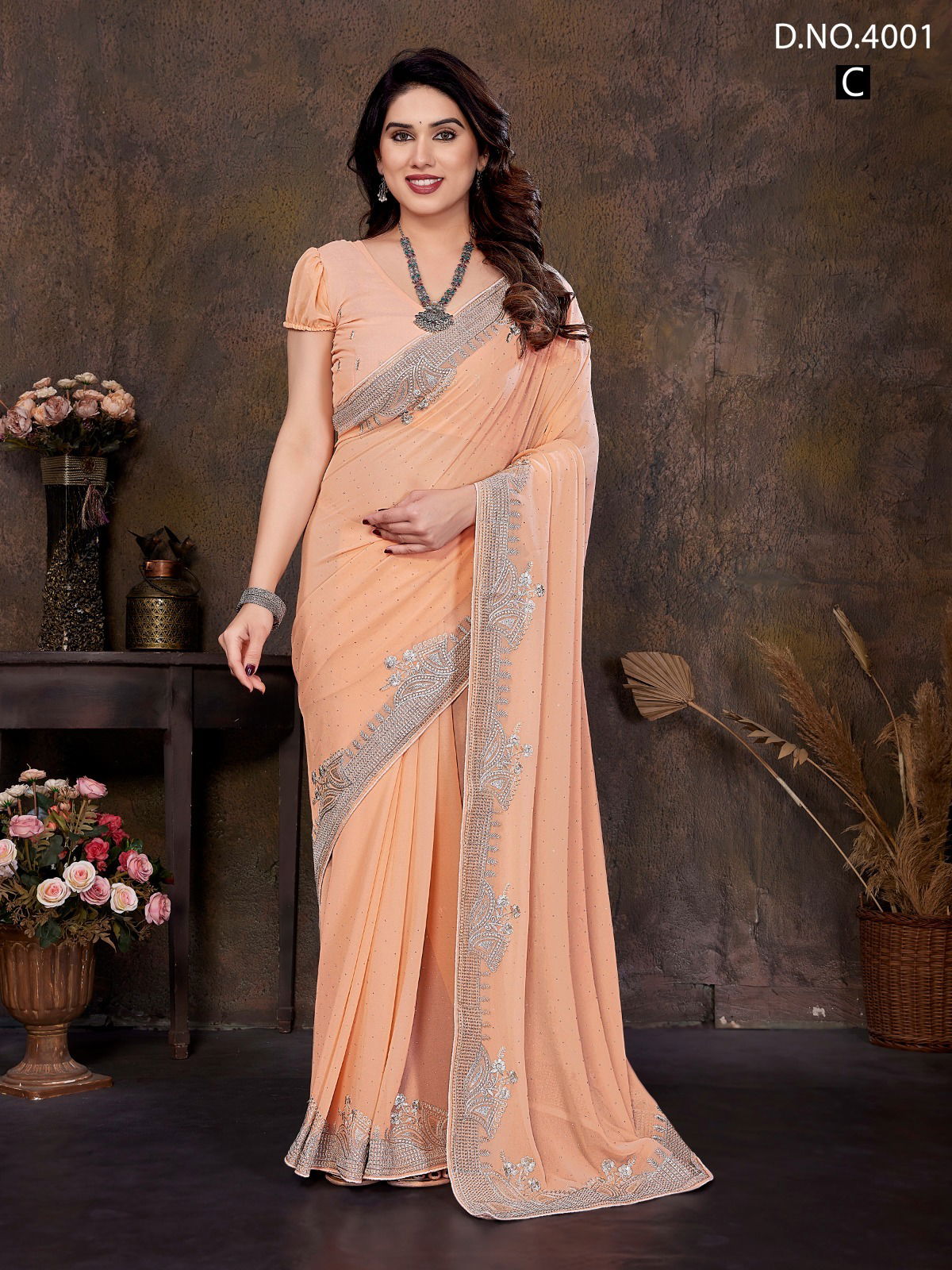 Jayshree 4001 A To D Georgette Occasion Wear Saree Wholesale In India